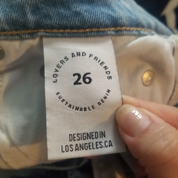 Lovers + Friends Reece High Rise Rigid Slim Straight Jean Button Fly size 26 - Picture 4 of 10